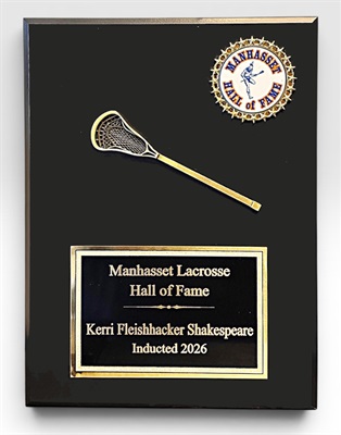 SA912M - Single Lacrosse Stick Plaque with Custom Medallion